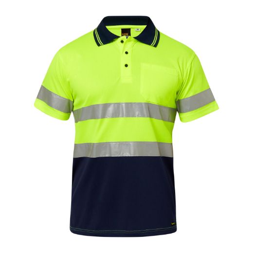 Picture of WorkCraft HI VIS SHORT SLEEVE MICROMESH REFLECTIVE POLO WITH POCKET